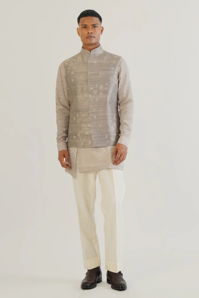 METALLIC HAND EMBROIDERED JAWAHAR JACKET