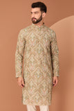 BROWN KASHMIRI EMBROIDERED CHIKANKARI KURTA