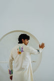 IVORY CHANDERI HAND PAINTED KURTA SET