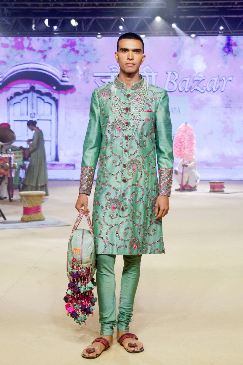 SAGE GREEN ACHKAN SET