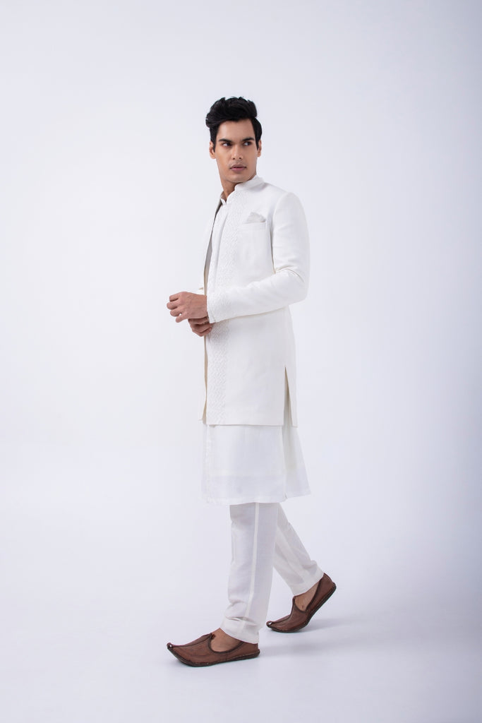 IVORY KARDANA KURTA SET WITH IVORY KARDANA OPEN JACKET