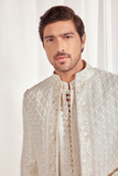 OPEN SHORT JACKET WITH KURTA AND SLIM PANT