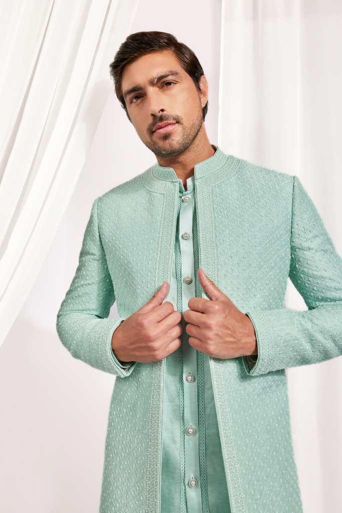 OPEN ACHKAN WITH KURTA, SLIM PANTS