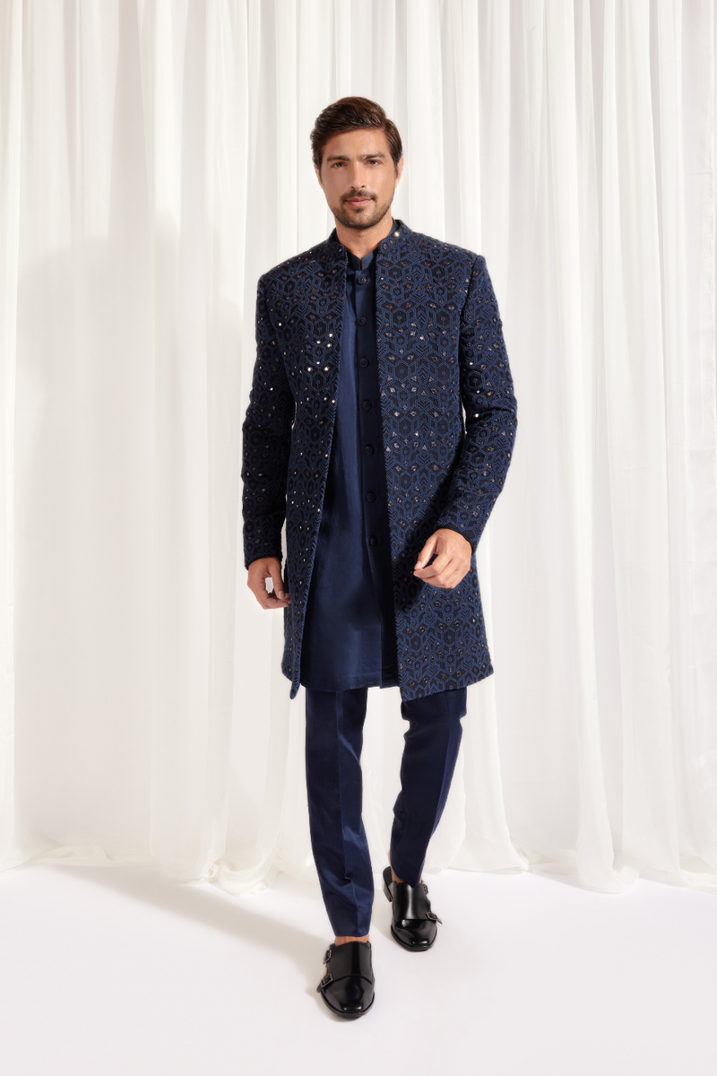 OPEN ACHKAN WITH KURTA, SLIM PANTS