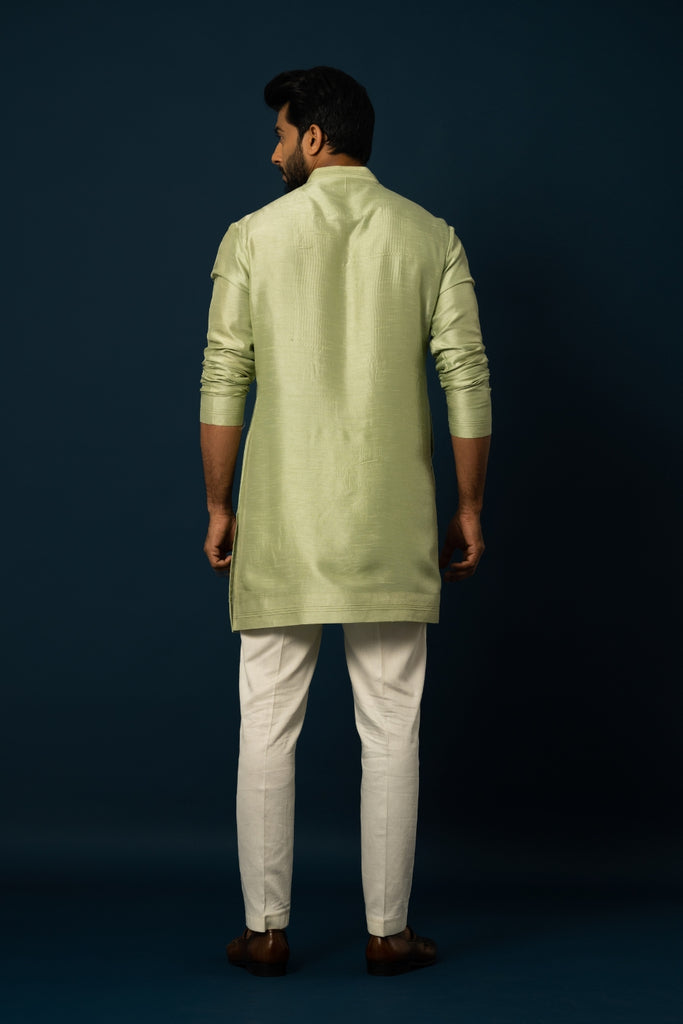 SPRING GREEN PINTUCK KURTA SET
