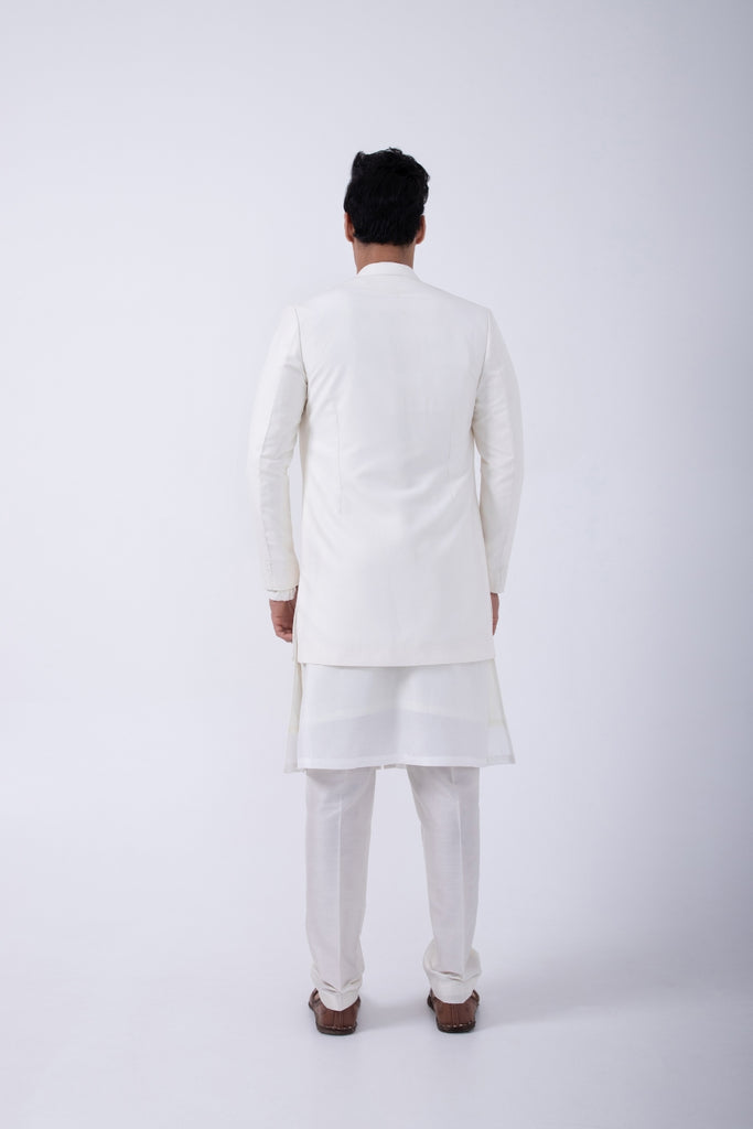 IVORY KARDANA KURTA SET WITH IVORY KARDANA OPEN JACKET