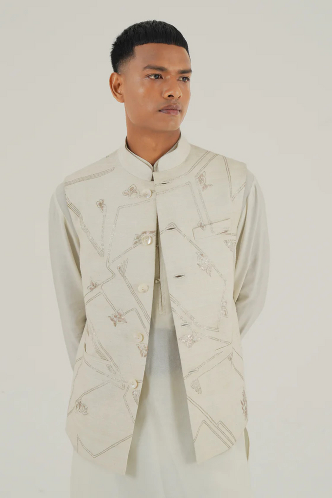 GEOMETRIC EMBROIDERED JAWAHAR JACKET
