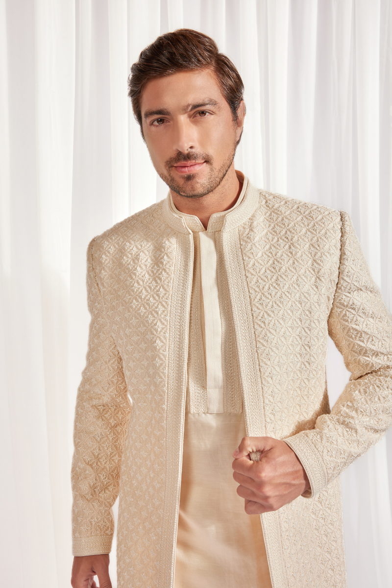 OPEN ACHKAN WITH KURTA AND SLIM PANT