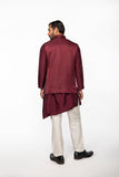 WINE LOTUS BUNDI WITH WINE PINTUCK KURTA