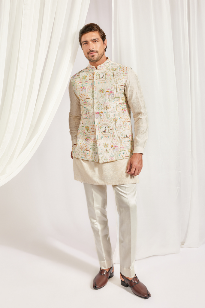 SHORT BANDI WITH KURTA AND SLIM PANTS