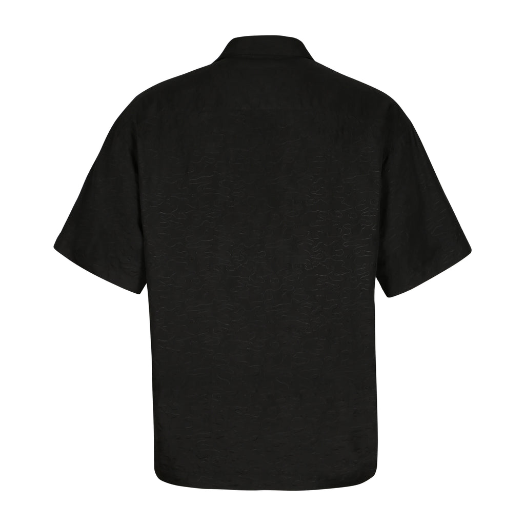 BLACK EMBOSSED PANTS & SHIRT CO-ORD SET