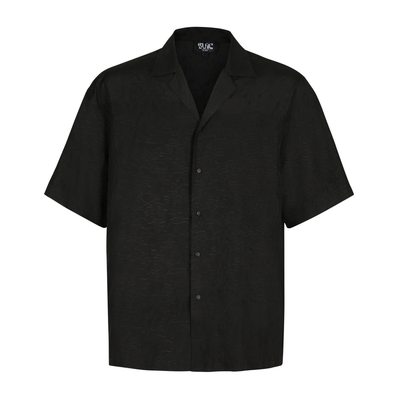 BLACK EMBOSSED PANTS & SHIRT CO-ORD SET