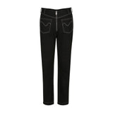 BLACK DENIM TROUSER WITH FRONT PATCH POCKET