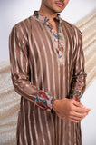 DUSTY BROWN STRIPES KURTA SET