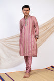 SANDROSE-PINK STRIPES KURTA SET