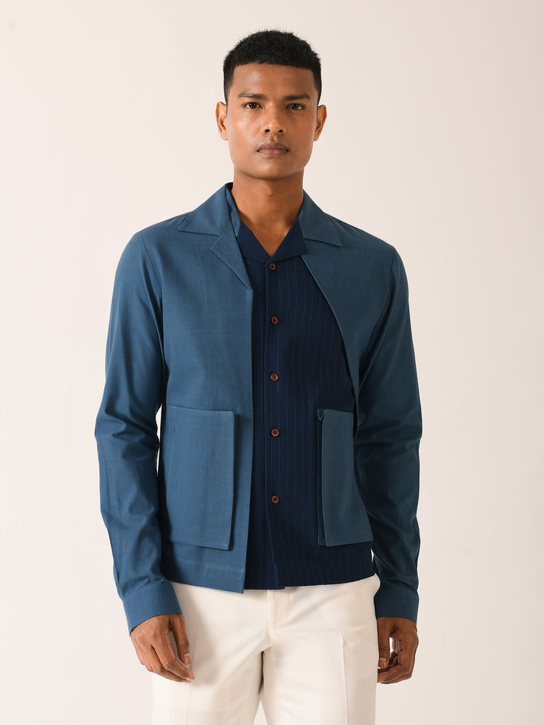 PINSTRIPE LAYERED HANDLOOM JACKET