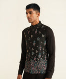 CONTRAST THREAD EMBROIDERY JAWAHAR JACKET BLACK