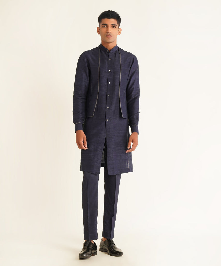 FRONT OPEN DOUBLE PANEL KURTA SET