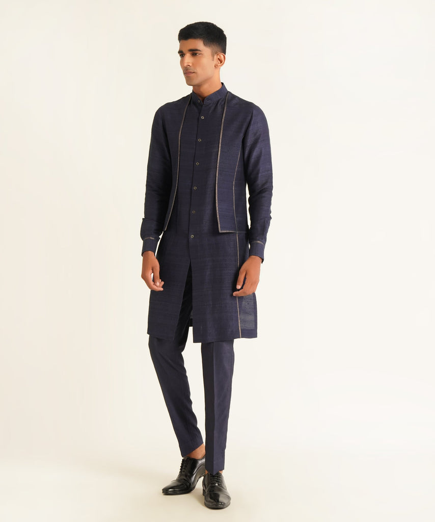 FRONT OPEN DOUBLE PANEL KURTA SET