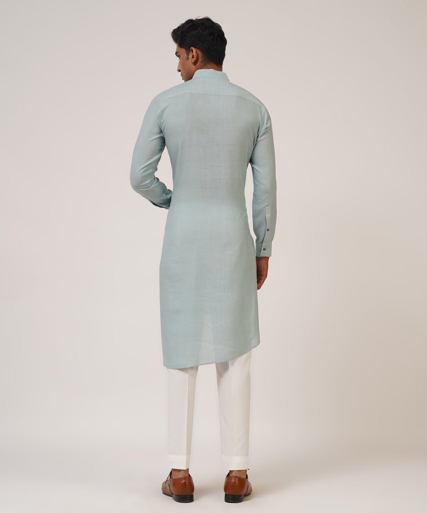 TWO BUTTON ASYMMETRIC KURTA SET