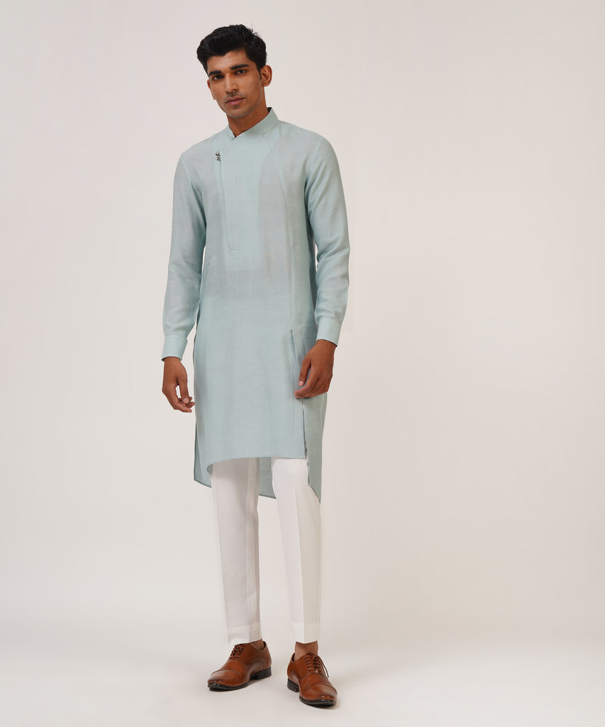 TWO BUTTON ASYMMETRIC KURTA SET