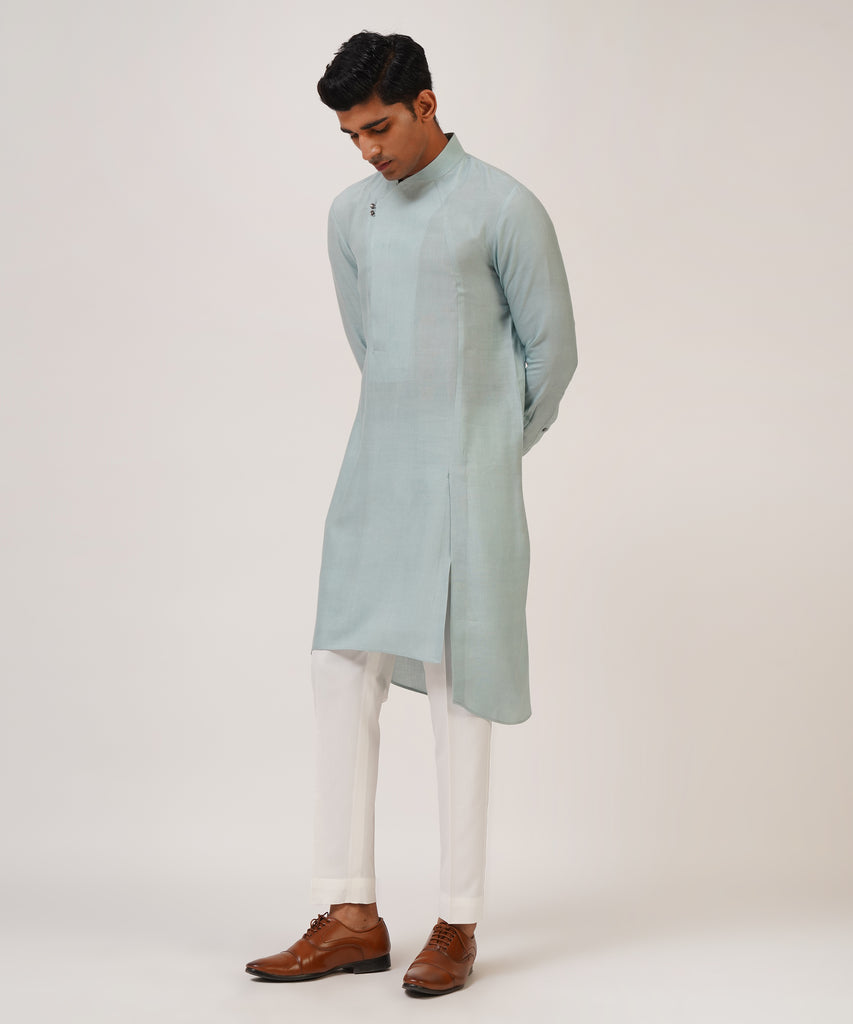 TWO BUTTON ASYMMETRIC KURTA SET