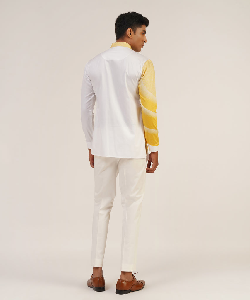 CURVED LINE PRINTED SHORT KURTA