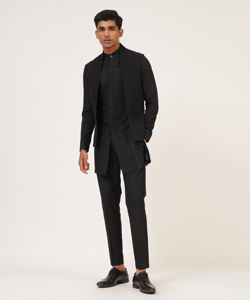 HAND EMBROIDERED OPEN JAWAHAR JACKET SET