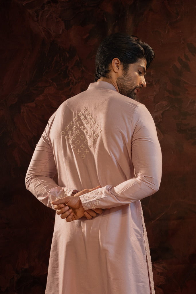 LAVENDER EMBROIDERED KURTA SET