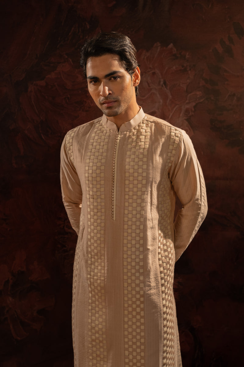 PEARL MESH PINTUCK KURTA SET