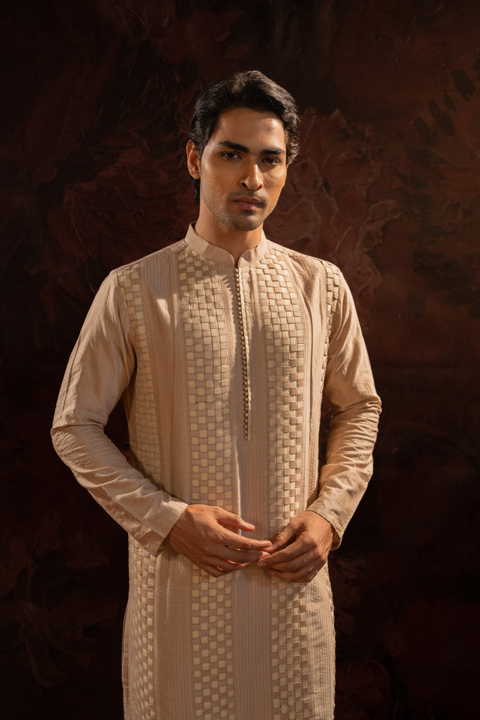 PEARL MESH PINTUCK KURTA SET