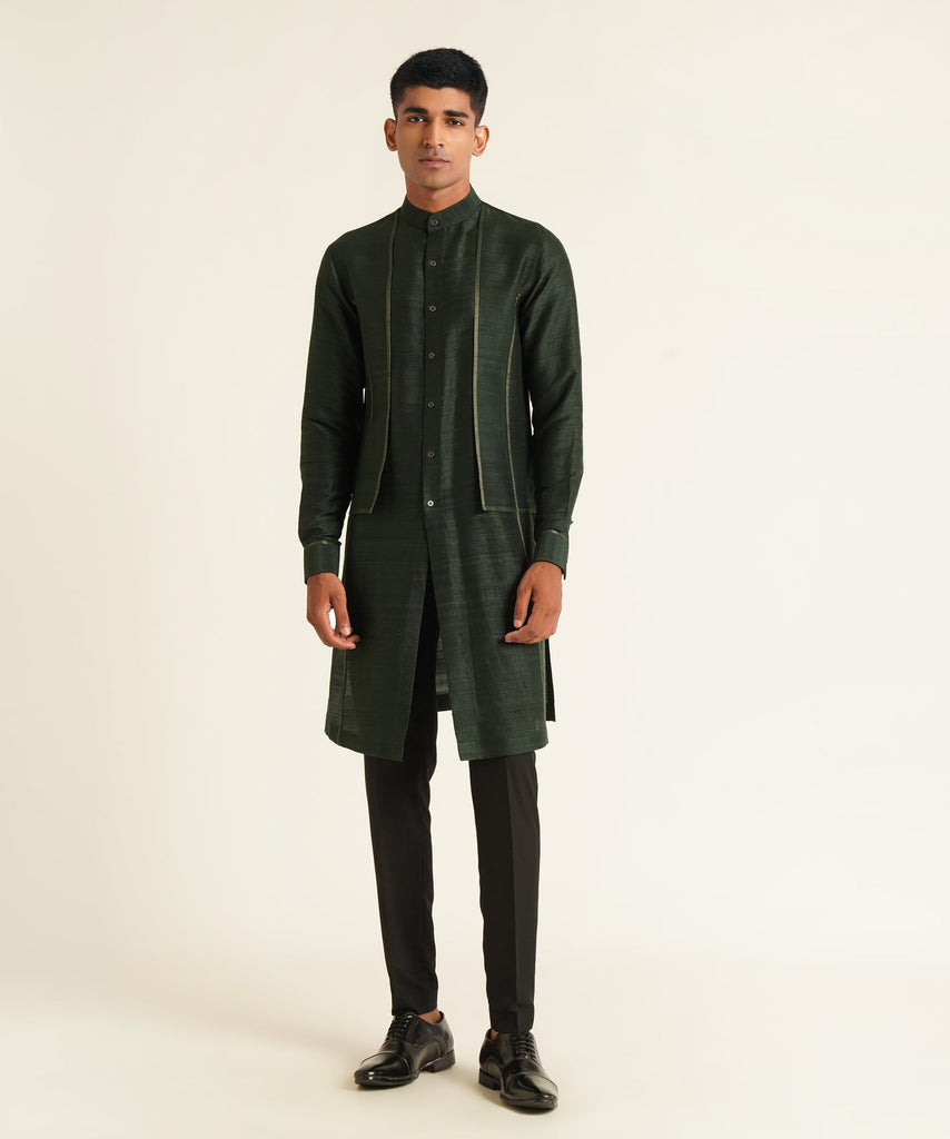 FRONT OPEN DOUBLE PANEL KURTA SET