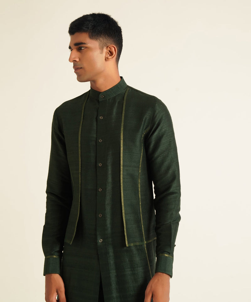 FRONT OPEN DOUBLE PANEL KURTA SET