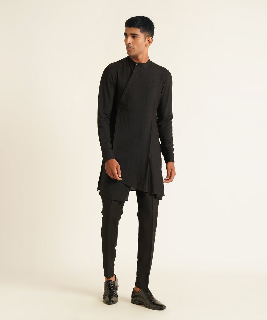 CONCEALED PLACKET DRAPE KURTA