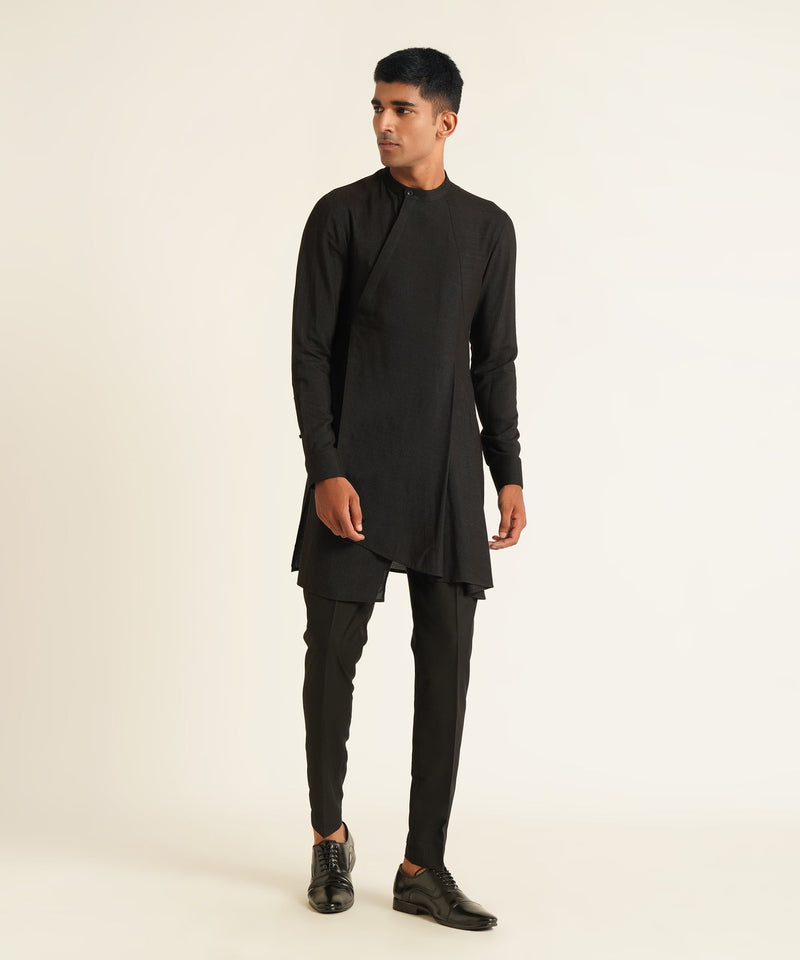CONCEALED PLACKET DRAPE KURTA