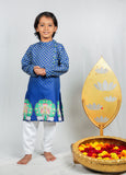 BLUE PICHWAI KURTA SET