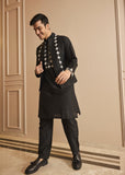 Black embroidered kurta pant set  1