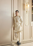 Off white embroidered kurta pant set