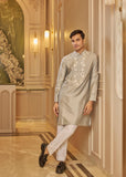 Grey embroidered kurta pant set