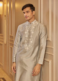 Grey embroidered kurta pant set