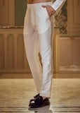 White embroidered kurta pant set