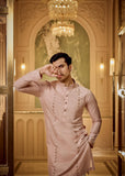 Beige embroidered kurta pant set