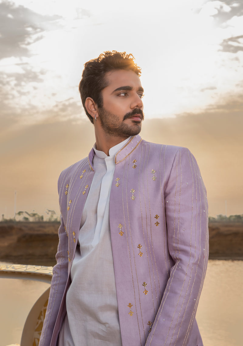 LUSH LAVENDER SHERWANI SET