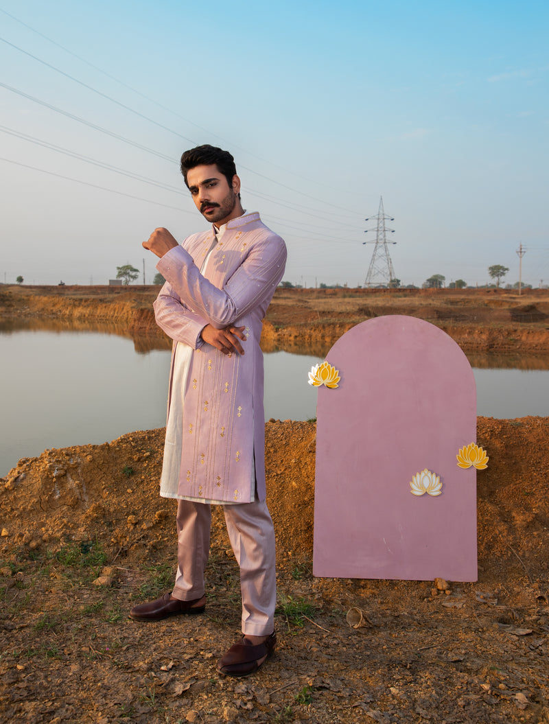 LUSH LAVENDER SHERWANI SET