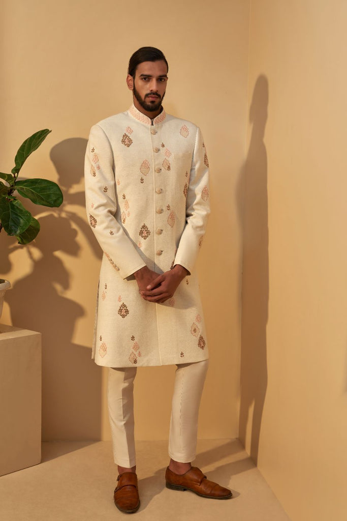 METAL EMBROIDERY SHERWANI SET