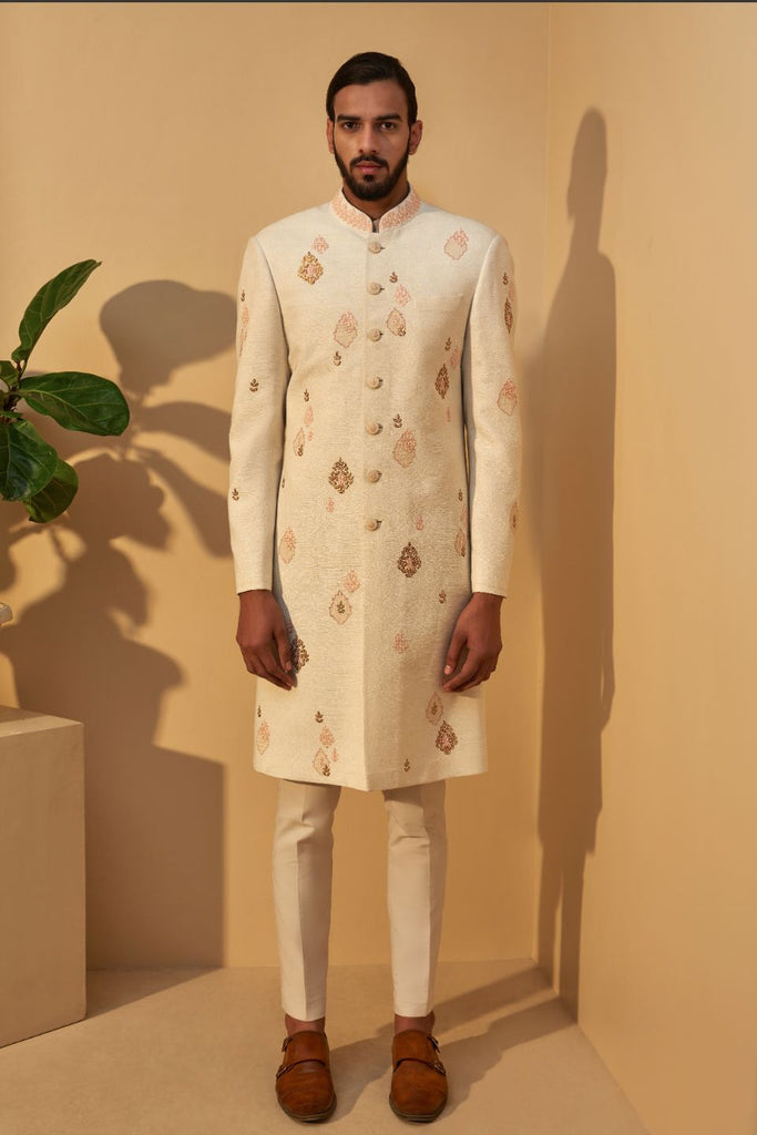 METAL EMBROIDERY SHERWANI SET