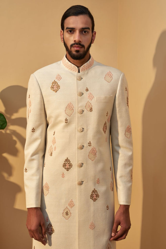 METAL EMBROIDERY SHERWANI SET