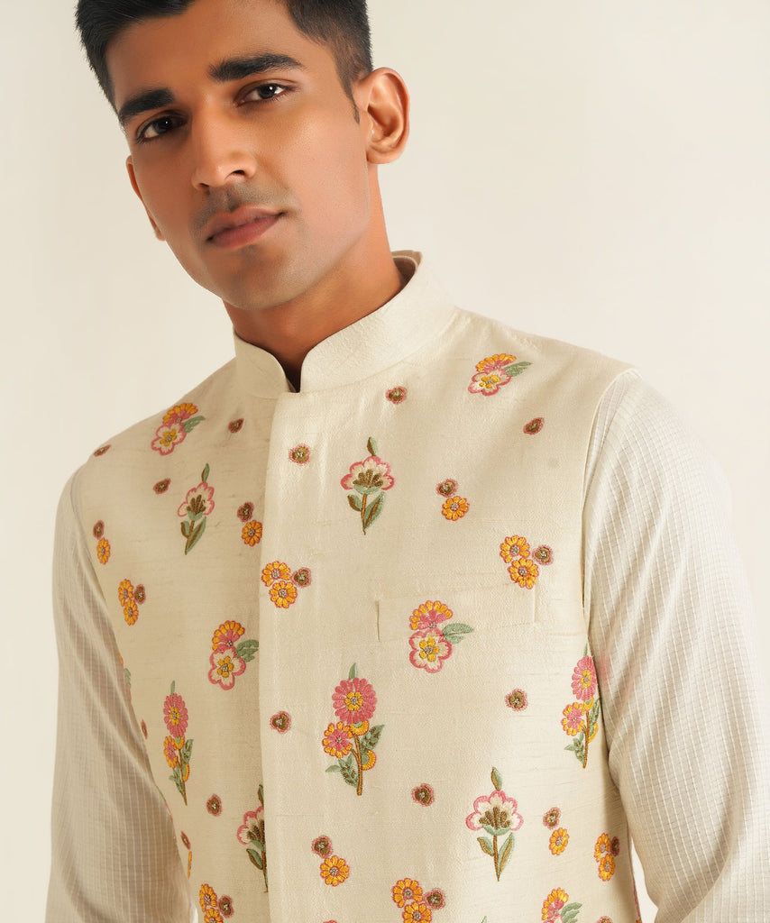 CONTRAST THREAD EMBROIDERY JAWAHAR JACKET