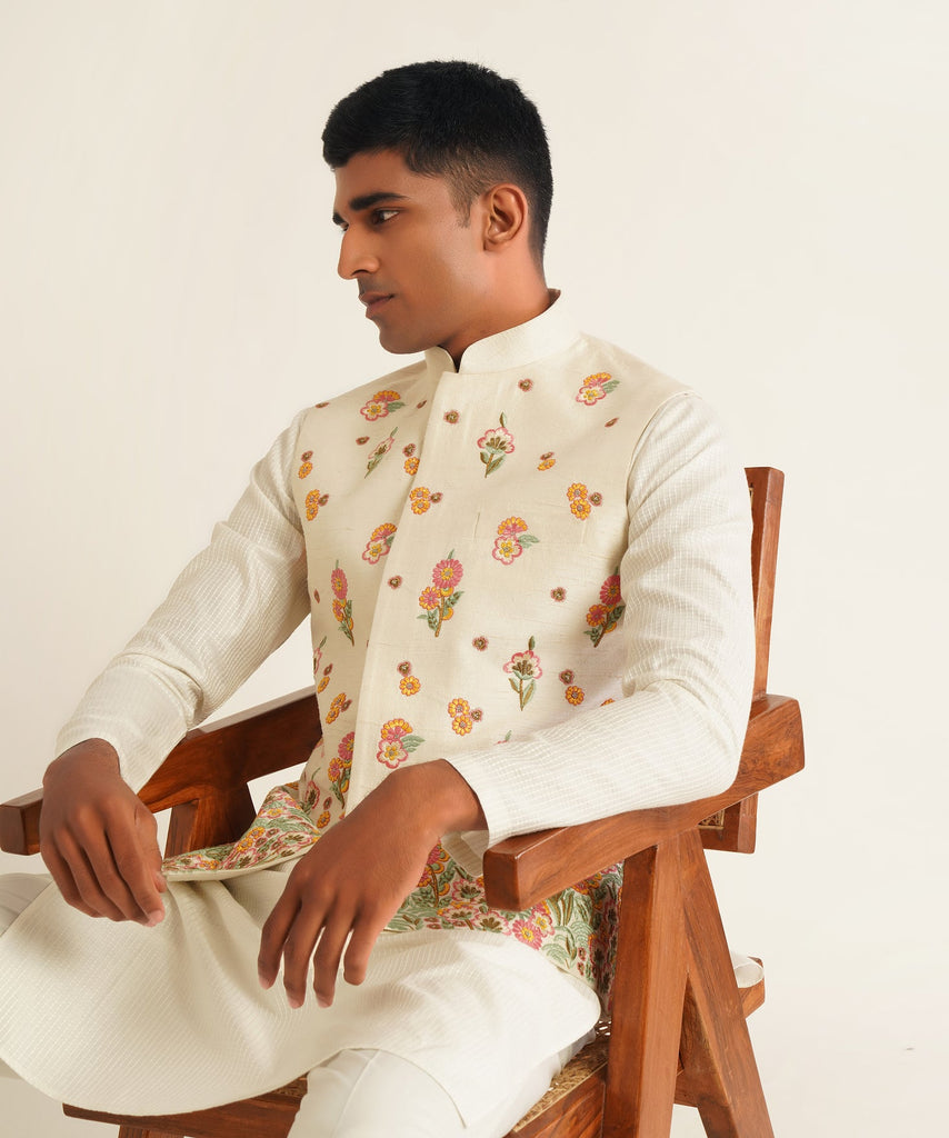 CONTRAST THREAD EMBROIDERY JAWAHAR JACKET