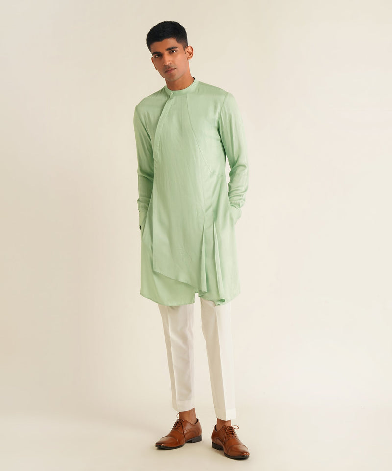 CONCEALED PLACKET DRAPE KURTA